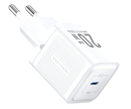 Ładowarka i akumulator Vention Ładowarka USB-C 20W GaN biała